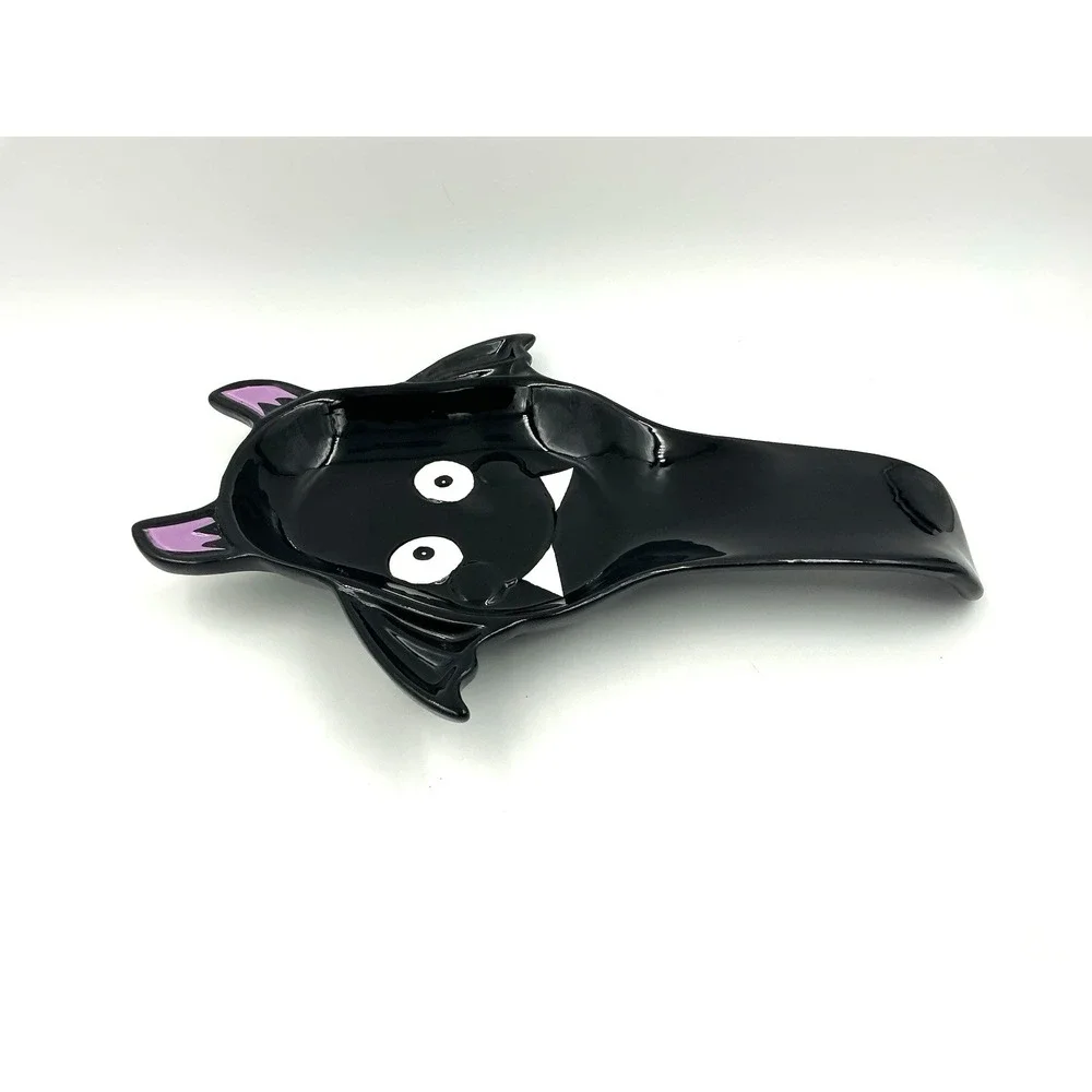 Vampire Bat Spoon Rest Halloween Jack O Lantern Lane Black Ceramic Cute New